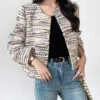 Beautiful Apricot O Neck Button Patchwork Woolen Coats Fall LY9632