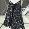 Beautiful Black Print Side Open Wrinkled Patchwork Cotton Skirts Summer LY9027 -Ada Fashion Beautiful Black Print Side Open Wrinkled Patchwork Cotton Skirts Summer Ada Fashion 153037385