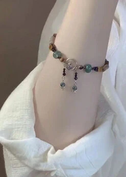 Beautiful Colorblock Allouy Gem Stone Charm Bracelet ML0267