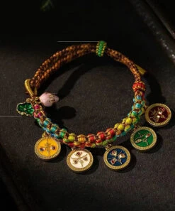 Beautiful Colorblock Sterling Silver Overgild Tassel Charm Bracelet KX1009 -Ada Fashion Beautiful Colorblock Sterling Silver Overgild Tassel Charm Bracelet3