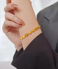 Beautiful Gold Stainless Steel Love Square Snake Bone Chain Bracelet ML0703 -Ada Fashion Beautiful Gold Stainless Steel Love Square Snake Bone Chain Bracelet Ada Fashion 162789930