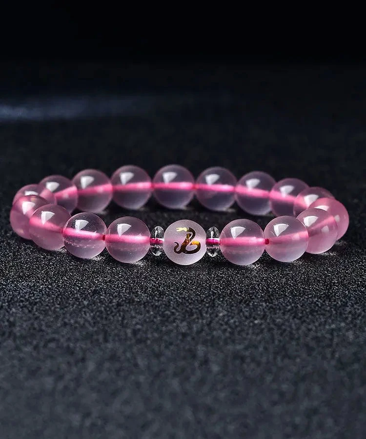 Beautiful Pink Crystal The Twelve Chinese Zodiac Signs Bracelet ML1343 4 Beautiful Pink Crystal The Twelve Chinese Zodiac Signs Bracelet ML1343 - Image 2