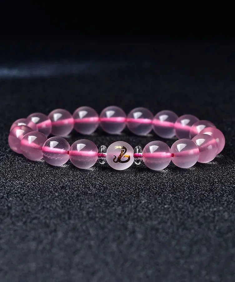 Beautiful Pink Crystal The Twelve Chinese Zodiac Signs Bracelet ML1343 5 Beautiful Pink Crystal The Twelve Chinese Zodiac Signs Bracelet ML1343 - Image 3