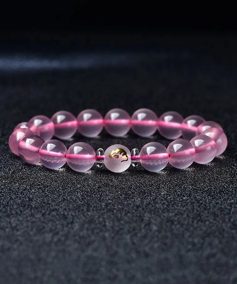 Beautiful Pink Crystal The Twelve Chinese Zodiac Signs Bracelet ML1343 6 Beautiful Pink Crystal The Twelve Chinese Zodiac Signs Bracelet ML1343 - Image 4