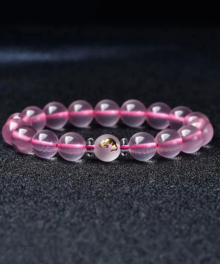 Beautiful Pink Crystal The Twelve Chinese Zodiac Signs Bracelet ML1343 7 Beautiful Pink Crystal The Twelve Chinese Zodiac Signs Bracelet ML1343 - Image 5