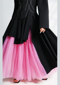 Beautiful Pink Wrinkled High Waist Tulle Skirts Summer AB1049 -Ada Fashion Beautiful Pink Wrinkled High Waist Tulle Skirts Summer4 92420a9b 0565 4dd8 9311 800a578aef71