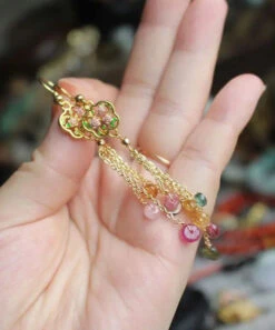 Beautiful Rainbow Gem Stone Tassel Drop Earrings ML0347 -Ada Fashion Beautiful Rainbow Gem Stone Tassel Drop Earrings Ada Fashion 161831460