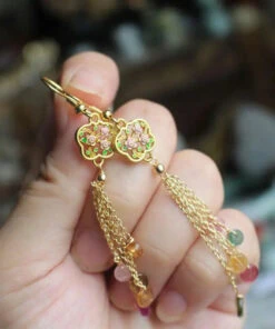 Beautiful Rainbow Gem Stone Tassel Drop Earrings ML0347 -Ada Fashion Beautiful Rainbow Gem Stone Tassel Drop Earrings Ada Fashion 161831658