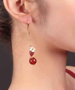 Beautiful Red Copper Cloisonne Cloured Glaze Strawberry Shell Flower Drop Earrings LY2255 -Ada Fashion Beautiful Red Copper Cloisonne Cloured Glaze Strawberry Shell Flower Drop Earrings3 ee21e827 69bf 4ea7 b8dd 9d3d25af3a70