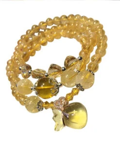 Beautiful Yellow Crystal Rosary Multi Loop Charm Bracelet ML1314 -Ada Fashion Beautiful Yellow Crystal Rosary Multi Loop Charm Bracelet Ada Fashion 165347546