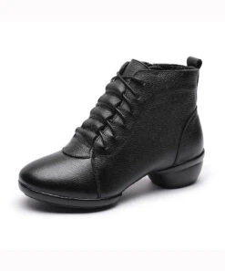 Black Ankle Boots Chunky Faux Leather New Splicing Zippered ML1707 -Ada Fashion Black Ankle Boots Chunky Faux Leather New Splicing Zippered5 c9fd5547 ec70 41ab 8c10 f7653a970aa7