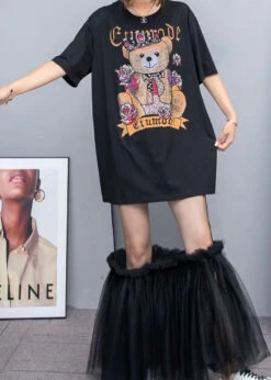 Black Cotton T Shirt Tops And Tulle Skirts Two Pieces Set O-Neck Wrinkled Summer LY3962 9 Black Cotton T Shirt Tops And Tulle Skirts Two Pieces Set O-Neck Wrinkled Summer LY3962 -Ada Fashion Black Cotton T Shirt Tops And Tulle Skirts Two Pieces Set O Neck Wrinkled Summer3 aa77d0e6 2fb6 434b 842d 15180333628c