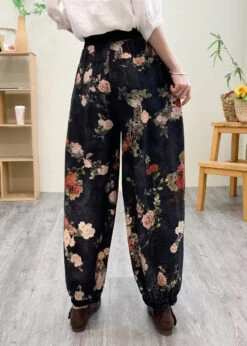 Black Print Silk Linen Lantern Pants Summer LY7556 10 Black Print Silk Linen Lantern Pants Summer LY7556 -Ada Fashion Black Print Silk Linen Lantern Pants Summer4 e57ba152 e9a6 4982 b01a 811aa803d51f