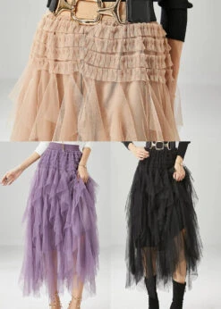 Black Slim Fit Tulle Holiday Skirts Summer ML1215 -Ada Fashion Black Slim Fit Tulle Holiday Skirts Summer Ada Fashion 165096393