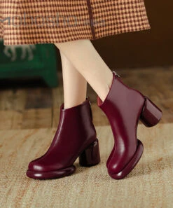 Black Splicing Stylish Cowhide Leather Chunky Boots ML1715 -Ada Fashion Black Splicing Stylish Cowhide Leather Chunky Boots4 ab73ab40 dc47 4c10 aeb9 f362cfe632b7