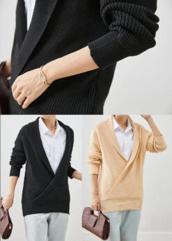 Black Thick Knit Short Sweater V Neck Winter ML2516 -Ada Fashion Black Thick Knit Short Sweater V Neck Winter5 e37a3a5a 7ff7 4bcb a1df afd9ad68ad83