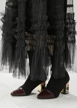 Bohemian Black Ruffled Tulle Vacation Skirts Fall ML1234 -Ada Fashion Bohemian Black Ruffled Tulle Vacation Skirts Fall Ada Fashion 165085910