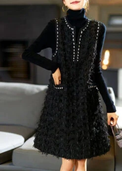 Bohemian Patchwork Tassel Mid Dress