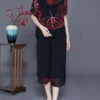 Bohemian Red Print Oversized Chiffon Two Piece Set Women Clothing Summer LY3628 -Ada Fashion Bohemian Red Print Oversized Chiffon Two Piece Set Women Clothing Summer1