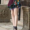 Bohemian Vintage Embroidered Asymmetrical Tulle Short Skirts Summer HA1004 -Ada Fashion Bohemian Vintage Embroidered Asymmetrical Tulle Short Skirts Summer HA1004 Ada Fashion 182939991