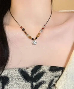 Boho Copper Pearl Agate Pendant Necklace ML0292 -Ada Fashion Boho Copper Pearl Agate Pendant Necklace Ada Fashion 161807327