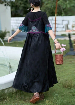 Boho Green Embroidered Jacquard Silk Spaghetti Strap Dress Sleeveless WW1015 -Ada Fashion Boho Green Embroidered Jacquard Silk Spaghetti Strap Dress Sleeveless5