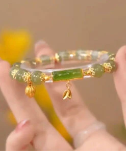 Boho Green Jade Bamboo Charm Bracelet ML0596 -Ada Fashion Boho Green Jade Bamboo Charm Bracelet Ada Fashion 162757790