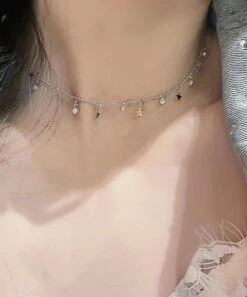 Boho Silk Zircon Star Princess Necklace KX1045 -Ada Fashion Boho Silk Zircon Star Princess Necklace4