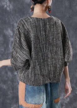 Boho V Neck Lantern Sleeve Cotton Blouse