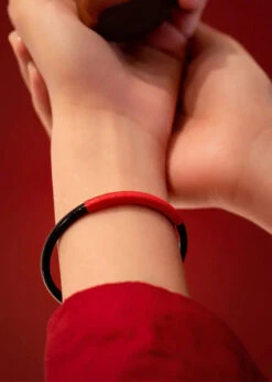 Boutique Black Agate Chalcedony Red Thread Bangle ML0263 -Ada Fashion Boutique Black Agate Chalcedony Red Thread Bangle Ada Fashion 161823482