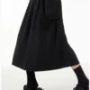 Boutique Black Elastic Waist Oversized Pockets Cotton Skirts Summer TS1033 -Ada Fashion Boutique Black Elastic Waist Oversized Pockets Cotton Skirts Summer3