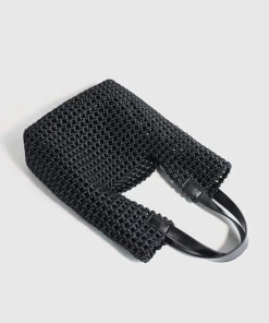 Boutique Black Hollow Out Braid Large Capacity Satchel Handbag ML2276 -Ada Fashion Boutique Black Hollow Out Braid Large Capacity Satchel Handbag5