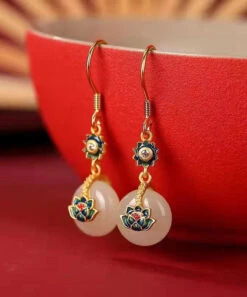 Boutique Blue Sterling Silver Overgilid Pearl Enamel Lotus Drop Earrings LY7759 -Ada Fashion Boutique Blue Sterling Silver Overgilid Pearl Enamel Lotus Drop Earrings4 5fa38178 5621 42c5 b1e2 e2ae136037dc