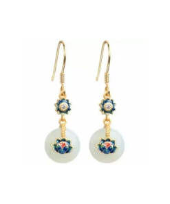 Boutique Blue Sterling Silver Overgilid Pearl Enamel Lotus Drop Earrings LY7759 -Ada Fashion Boutique Blue Sterling Silver Overgilid Pearl Enamel Lotus Drop Earrings5 42fd0643 4661 4a65 9fa6 4cebe179d7dd