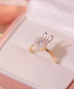 Boutique Gold Alloy Little Rabbit Rings GH1044 -Ada Fashion Boutique Gold Alloy Little Rabbit Rings5