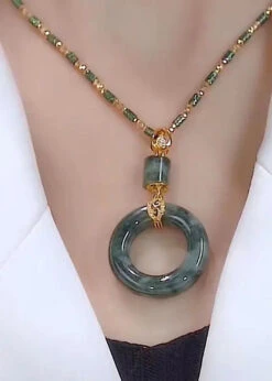 Boutique Jade Agate Bamboo Knot Pendant Necklace ML0277 -Ada Fashion Boutique Jade Agate Bamboo Knot Pendant Necklace Ada Fashion 161815971
