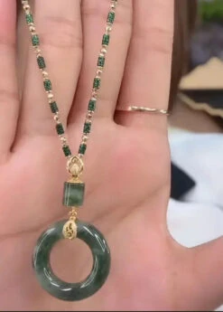 Boutique Jade Agate Bamboo Knot Pendant Necklace ML0277 -Ada Fashion Boutique Jade Agate Bamboo Knot Pendant Necklace Ada Fashion 161816097
