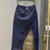 Boutique Navy Asymmetrical Print Patchwork Tassel Denim Skirts ML0728 -Ada Fashion Boutique Navy Asymmetrical Print Patchwork Tassel Denim Skirts Ada Fashion 163892277