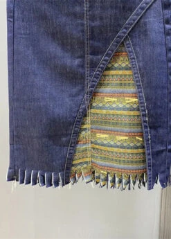 Boutique Navy Asymmetrical Print Patchwork Tassel Denim Skirts ML0728 10 Boutique Navy Asymmetrical Print Patchwork Tassel Denim Skirts ML0728 -Ada Fashion Boutique Navy Asymmetrical Print Patchwork Tassel Denim Skirts Ada Fashion 163892522