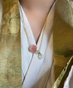 Boutique Pink Hand Woven Jade Lotus Pendant Necklace GH1084 -Ada Fashion Boutique Pink Hand Woven Jade Lotus Pendant Necklace3