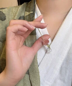 Boutique Pink Hand Woven Jade Lotus Pendant Necklace GH1084 -Ada Fashion Boutique Pink Hand Woven Jade Lotus Pendant Necklace4