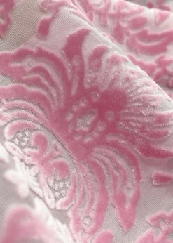 Boutique Pink O Neck Jacquard Silk Velour Blouse Top Spring WW1013 -Ada Fashion Boutique Pink O Neck Jacquard Silk Velour Blouse Top Spring3