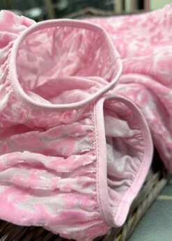 Boutique Pink O Neck Jacquard Silk Velour Blouse Top Spring WW1013 -Ada Fashion Boutique Pink O Neck Jacquard Silk Velour Blouse Top Spring4