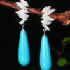 Sterling Silver Water Drop Turquoise Drop Earrings