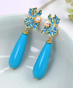 Sterling Silver Water Drop Turquoise Drop Earrings -Ada Fashion Boutique Sterling Silver Water Drop Turquoise Drop Earrings Ada Fashion 177871492