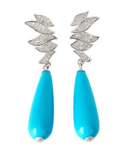 Sterling Silver Water Drop Turquoise Drop Earrings -Ada Fashion Boutique Sterling Silver Water Drop Turquoise Drop Earrings Ada Fashion 177871551