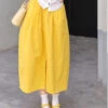 Brief Yellow Pockets Side Open A Line Skirts Summer LY9887