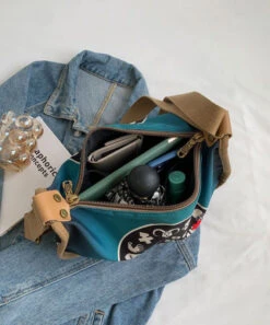 Casual Blue Appliqued Nylon Messenger Bag Satchel Bag Handbag LY1760 11 Casual Blue Appliqued Nylon Messenger Bag Satchel Bag Handbag LY1760 -Ada Fashion Casual Blue Appliqued Nylon Messenger Bag Satchel Bag Handbag5