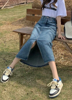 Casual Denim Blue High Waist Patchwork A Line Skirts Summer LY7927 -Ada Fashion Casual Denim Blue High Waist Patchwork A Line Skirts Summer5 fbcbeadf 33a5 4dfc 909b 5d83e60659d2