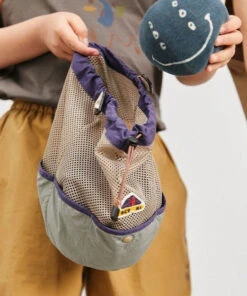 Casual Khaki Drawstring Breathable Mesh CrossBody Backpack Bag ML2230